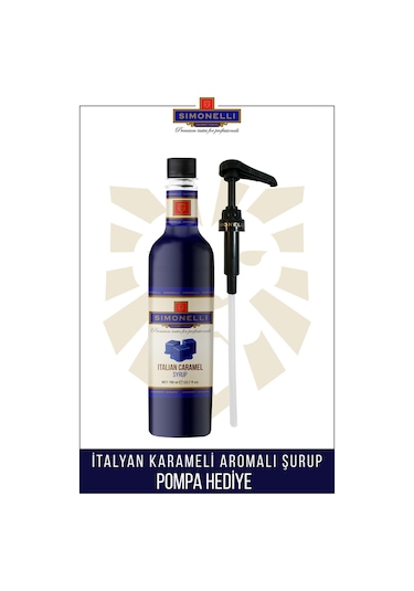 Simonelli Kahve Şurubu İtalyan Karamel Aromalı 70 CL + Pompa Sımonellı