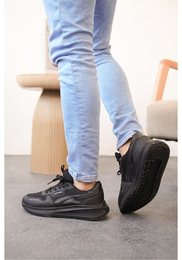 Daxors D0128 Günlük Ortopedik Erkek Sneaker Spor Ayakkabı Siyah