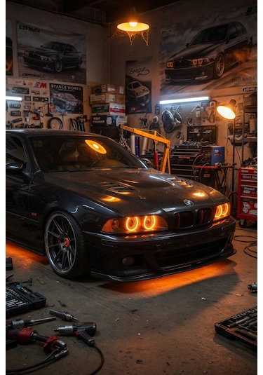 Bmw E39 Led Angel Halka Seti Amber Turuncu Renk Premium Görüntü
