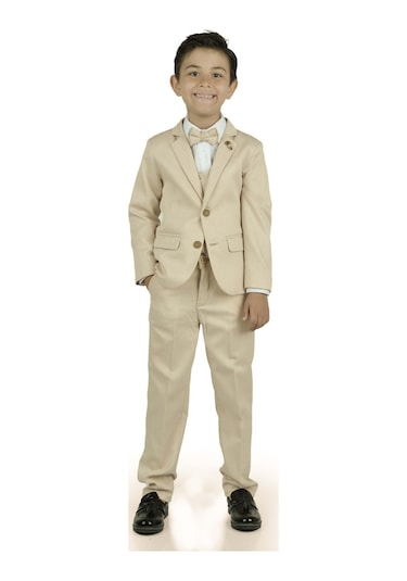 6 Düğme Yelekli Ceketli Çocuk Tam Takım Elbise Mnk0523 001