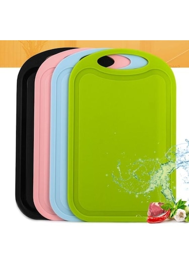 Açık Pembe Kaymaz Plastik Kesme Tahtası Gıda Meyve Doğrama Blok Mat Mutfak Aşçı Kaynağı