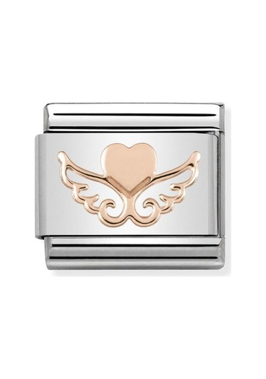 Composable Classic Dekoratif Link - Semboller - Kanatlı Kalp - 9k Rose Altın