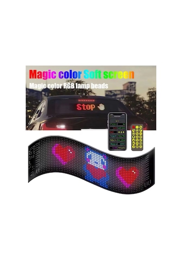 Led Panel Cama Yapışan Telefon Kontrollü Led Ekran Panel 16 64 Led Sayısı Renkli