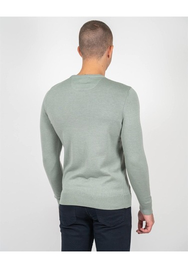 Granit Erkek Bisiklet Yaka Triko Slim Fit Pamuklu Kazak Ncs Jeans 3002-Granit