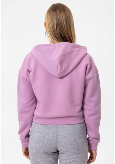 Jonas Kadın Crop Fit Kapüşonlu Sweatshirt Lila