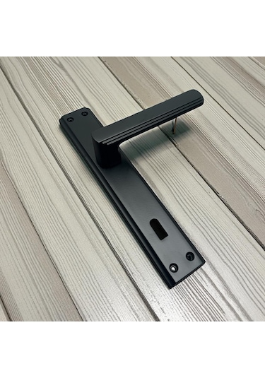 İbiza Mat Siyah Full Zamak Elegant Aynalı Oda Kapı Kolu 1 Takım