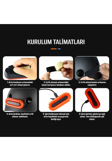 Mts Kask Arkası Led Çakar 4 Modlu 1 Adet