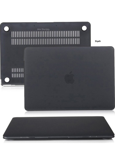 Macbook Uyumlu Air M1 Kılıf 13 İnç Mat Buzlu Flu Touchıd'li M1 Air A2337 A2179 A1932 İle Uyumlu Siyah