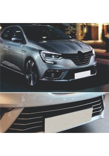 Megane 4 Krom Ön Tampon Çıtası 7 Parça 2016 - 2020 Paslanmz Çelik