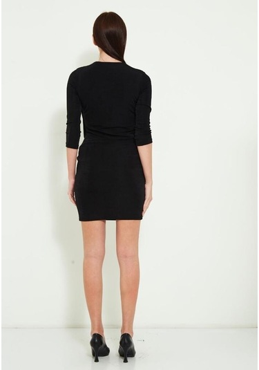 Modatalika Kadın Kruvaze Yaka Kısa Elbise 001