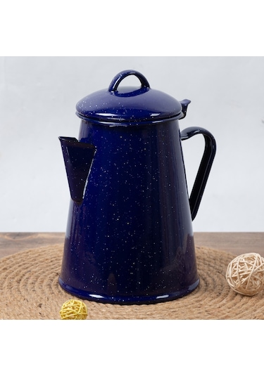 Shineyee Mavi Gökkuşağı Desenli 0.8l Emaye Kettle, Çelik Ve Emaye Malzeme, Çay/su/ Kahve Kaynatma, Ev/ Bahçe/ Kamp İçin, Retro Stili, Drip-şişirsiz, 18cm