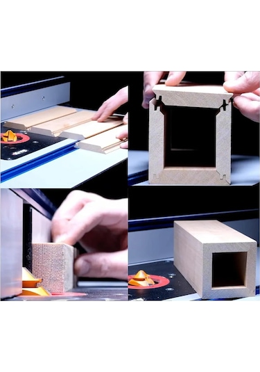 Padalink Ahşap Panel İçin 3'lü 45 Derece Pim Bağlantı, Dilimleme Ve Montaj Freze Aleti Seti 1/4 İnç Sap