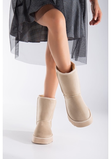 Celio Kalın Taban Ugg Leopar Bej