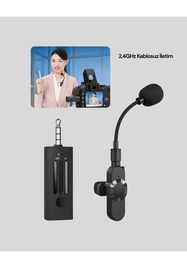 Bfs 2.4 Ghz Kablosuz Yaka Mikrofonu 60 Metre Menzil, Gürültü Azaltma, Type-c Şarjlı