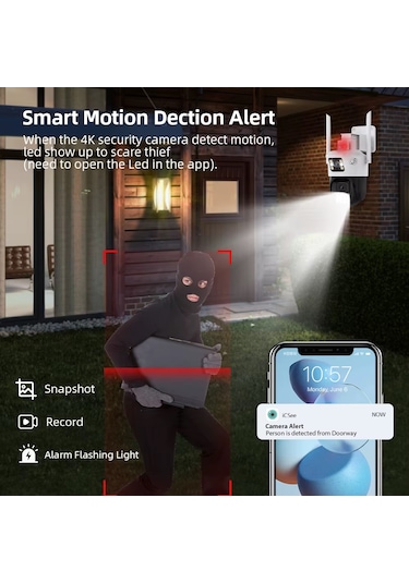 Icsee 223 6mp Dual Lens 355 Görüş Hareketli Gece Görüş Sesli