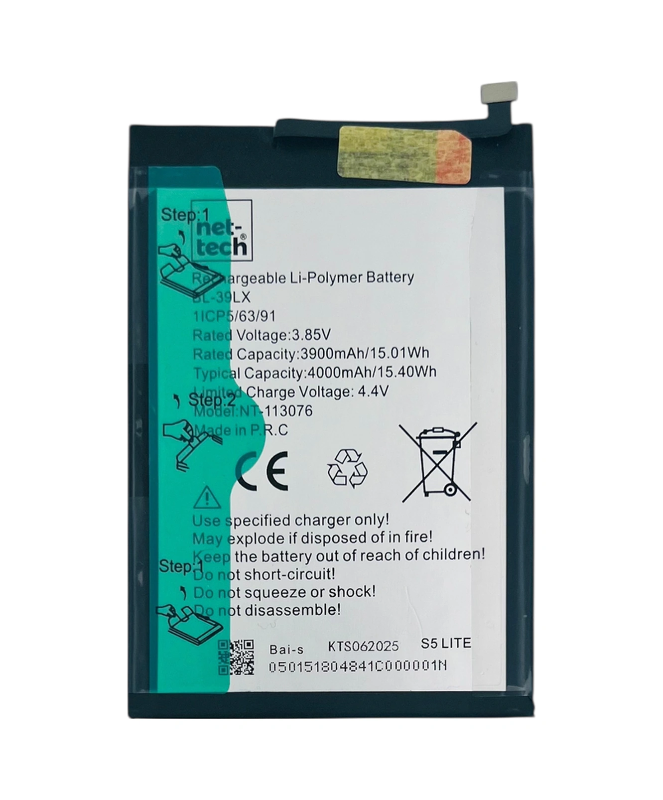 Teknonet Tecno Camon 12 Uyumlu Nettech Bl-39lt 5000 Mah Batarya - Siyah