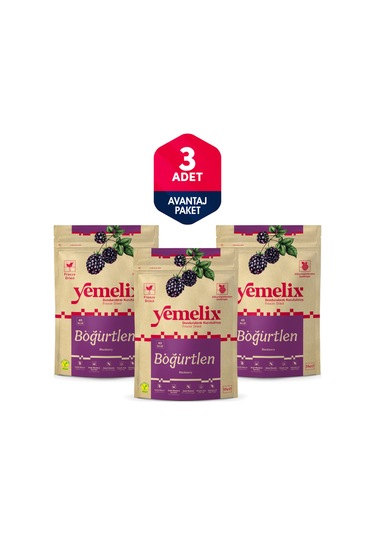 Freeze Dried 3'lü Avantaj Paketi Böğürtlen Kuru Meyve Cipsi - Dondurularak Kurutulmuş Böğürtlen 15gx3 15 G