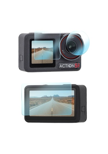 Dji OSMO Action 5 Pro Aksesuar Seti - 5 Parça - Çanta - Ekran Koruyucu - Lens Kapağı