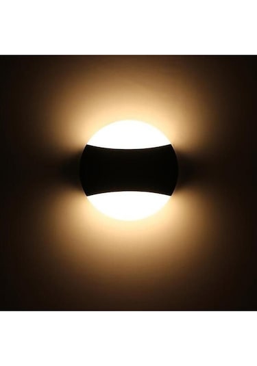 18 Watt Gün Işığı Ledli Bahçe, Balkon, Teras, Kamelya, Veranda, Banyo, Duvar Apliği, Led Armatür Siyah