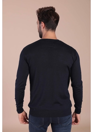 Ferraro Bisiklet Yaka Superfine Yün Kazak - Lacivert Lacivert (490434032) Lacivert