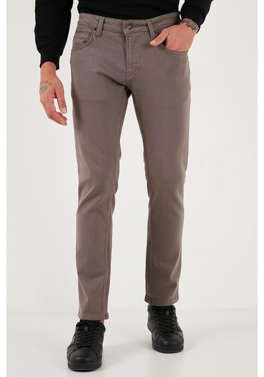 Buratti Pamuklu Regular Fit Normal Bel Boru Paça Jeans Erkek Kot Pantolon 2211C40Parma Toprak