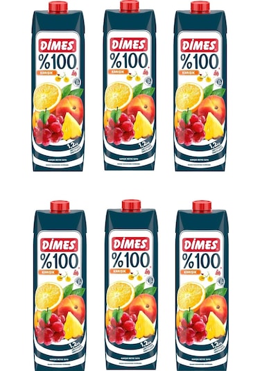 Dimes %100 Karışık Meyve Suyu 1 Lt X 6 Adet