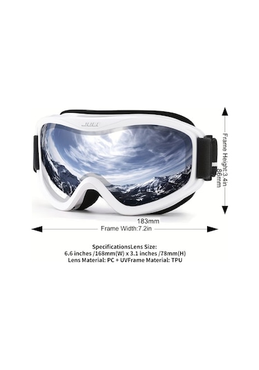 Maxaccess Maxjulı Erkek Ve Kadın Kayak Gözlüğü - Antifog Polar Siyah Gökkuşağı Lens Kar Board Snowmobile