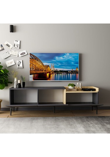 Bmdekor Tv Sehpası Muya Antrasit Safir Meşe