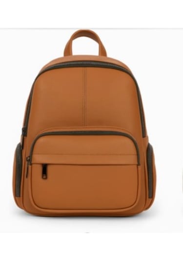 Newish Polo Donna Model Sırt Çantası-yıkama Suni Deri Taba