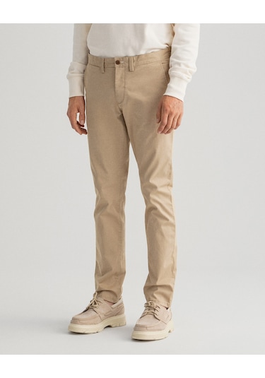 Gant Hallden Erkek Bej Slim Fit Pantolon DÜZ 1500038.248 Bej