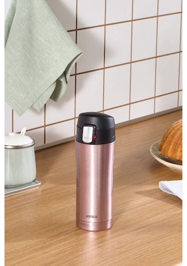 Karaca Pluton Çelik Sızdırmaz Termos Rose Gold 350 ml