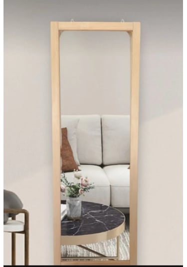 Duvar Ahşap Hol Antre Boy Ayna 130x45 CM Ahşap