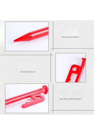 Suntek Çadır Kazıkları Bahçe Tentesi Veranda Kırmızı Kırmızı