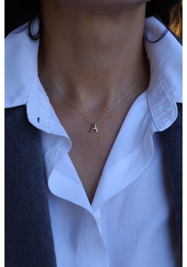 Yenigün Kuyumculuk 14 Ayar Altın A Harfli Kolye Kly26732