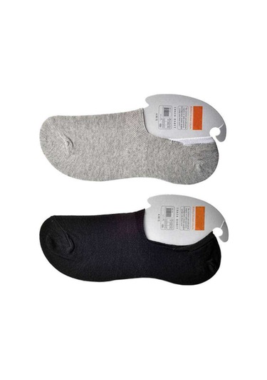 Siyah Ve Gri Erkek Babet Çorap 6 Çift Karışık Çok Renkli