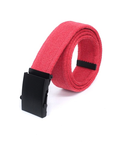 Unisex Siyah Tokalı Kolon Kemeri 4cm Kırmızı Kırmızı