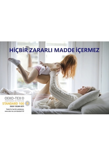 Dört Mevsim Lastikli Sıvı Geçirmez Yatak Koruyucu Alez Çift Kişi Beyaz