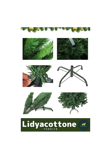 2025 Noel Paketi Kutulu Süsleme Seti Renkli Işığı Süsleri Yılbaşı Çam Ağacı 110 Cm 110 Dal Standart