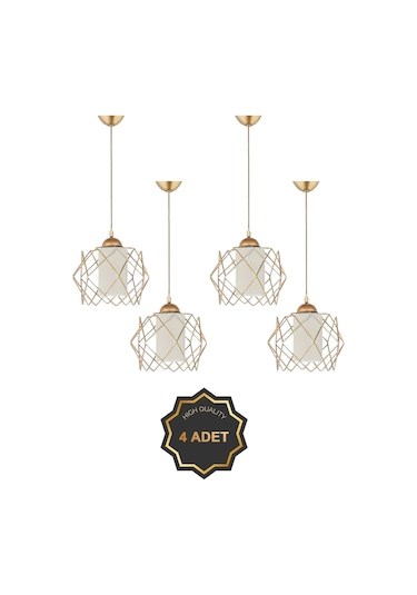 Trend Kitchen 4 Adet Trend Beyaz Mika Camlı Black Salon Mutfak Banyo Yatak Odası Çocuk Odası Antre Sarkıt Avize Eskitme