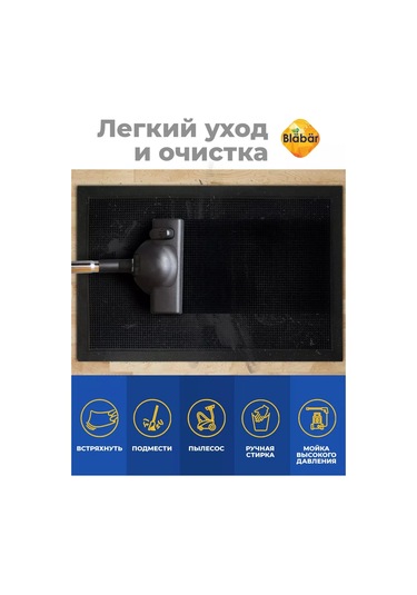 Blabar Antre İçin Kauçuk Kapı Önü 60 X 90 Paspas 218465263 Siyah