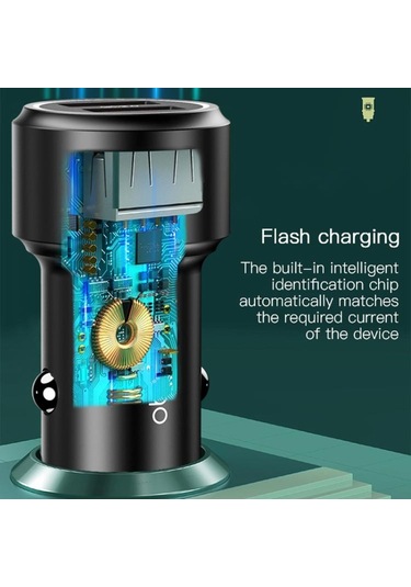 Sones Yesido Y43 Çift Usb Bağlantı Noktalı Araç Hızlı Şarj Cihazı Çakmak 36w Araç Şarj Cihazı