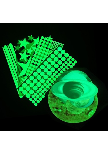 Sones Pvc Güneş Sistemi Çocuk Odası Dekorasyonu Aydınlık Duvar Sticker Seti 100 Adet Yıldız Diğer