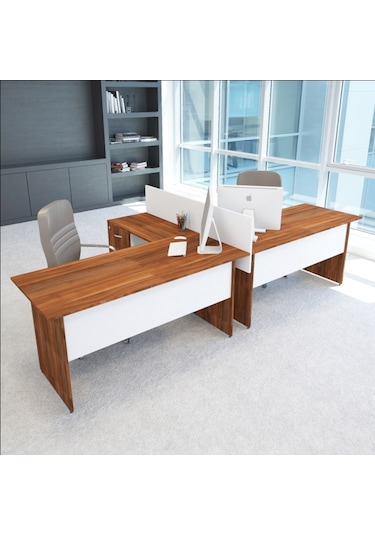 Burovena Vena Nil L Workstation Ikili Çalışma Masa Tek Panel 318Cm X 14...