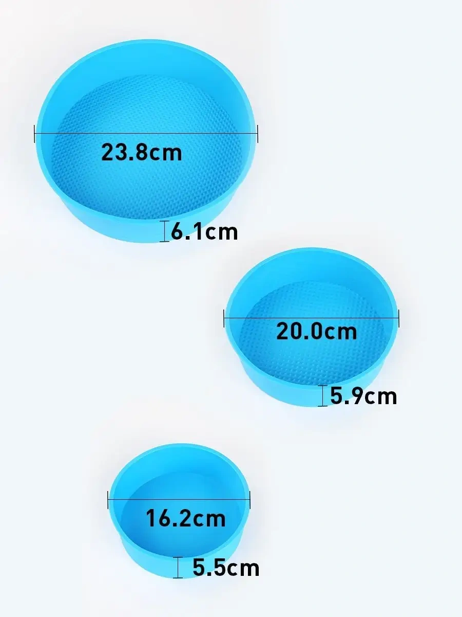 Messor 15, 18, 22 Cm Fırın Ve Pişirme İçin Silikondan Yapılmış Kalıp Seti 140174969 Açık Mavi