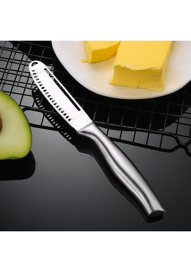 Mufunye Çelik Tereyağı Sürme Bıçağı - Jem, Krem Peynir, Peynir Kesme Ve Ekmek Sürme İşlevi - Dayanıklı 430 Paslanmaz Çelik - Modern Tasarım Diğer