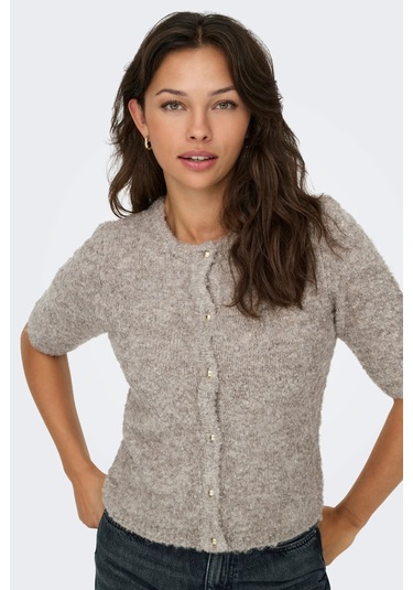 Only Kadın Onlcılle Kısa Kollu Yünlü Örme Hırka 15350782 Vizon VIZON
