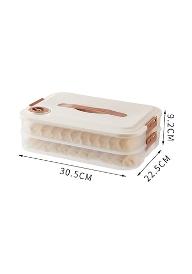 Gajeena Ev Kullanıma Yemek Dereceli Çift Katlı Kapaklı Manti Muhafaza Kutusu - Dondurucuya Uygun, Taze Tutucu, Multifonksiyonel Donukluk Kutusu Beyaz Diğer