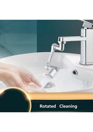 Uzatma Musluğu Su Tasarrufu Musluk 1080 Döner Musluk Başlığı Gümüş