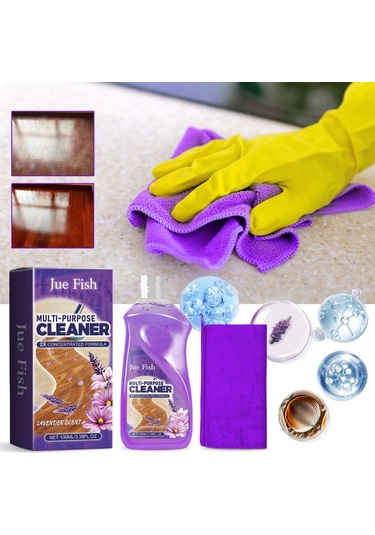 Jue-fish Zemin Temizleyici Güçlü Dekontaminasyon, Kireç Çözücü, Ahşap Zemin Temizleme, Cilalama Ve Parlatma Fayans Temizleyici 100ml