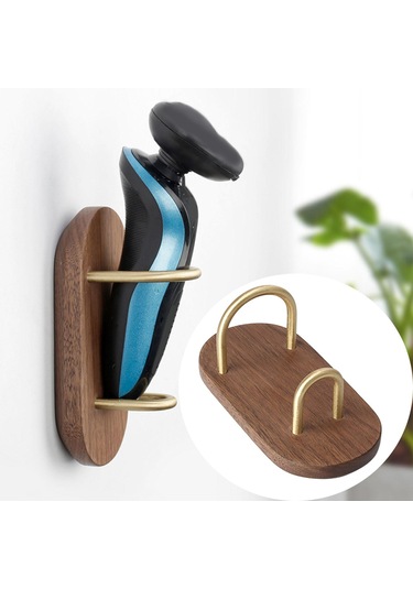 Homyl Ahşap Duvara Monte Jilet Tutucu Tıraş Makinesi Erkekler